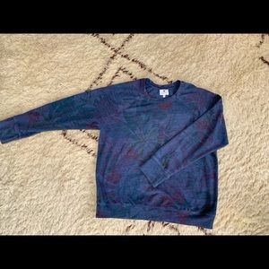 Sundry crew neck floral sweatshirt in indigo blue